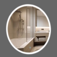 27305 Lorenzo Дзеркало 100 см з підсвіткою (сенсор), колір білий (1 сорт) Аква Родос фото 3