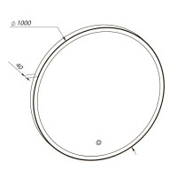 27305 Lorenzo Дзеркало 100 см з підсвіткою (сенсор), колір білий (1 сорт) Аква Родос фото 1