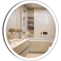 27301 Lorenzo Дзеркало 70 см сенсор з підсвіткою, колір чорний (1 сорт) Аква Родос