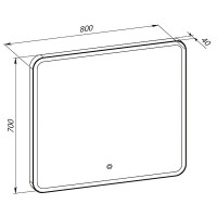 27450 Donato Дзеркало 80*70 см сенсор з підсвіткою, біле (1 сорт) Аква Родос фото 1
