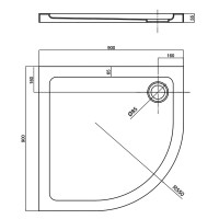 FTR1123 COMFORT Піддон душовий, 1/4 кола, 90х90, з сифоном (1 сорт) Devit фото 1