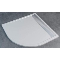 WIR551005004 ILA піддон,четверть кола 1000x1000мм (2уп), білий, кришка сифону алюміно-хром (1 сорт) SanSwiss