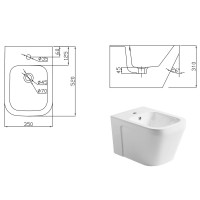 2020120 UP Біде підвісне + кріплення (1 сорт) Devit фото 1