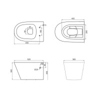 8320020 TOPIC Унітаз підвісний без обідка + супертонка кришка soft close (2уп) (1 сорт) Primera