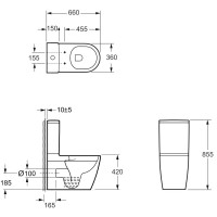 3010510 DO IT Компакт безобідковий з кришкою soft-close, Vortex Flush, білий глянець (1 сорт) Devit фото 1