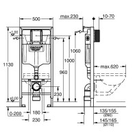 38536001 Rapid SL Інсталяція, 1,13м з кріпленням (1 сорт) Grohe фото 3