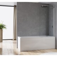 D20B10804007 Arelia  одностворчаста шторка для ванни 1400*800, срібло поліроване; скло прозоре (1 со Ronal фото 1