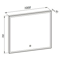 27451 Donato Дзеркало 100*70 см сенсор з підсвіткою, біле (1 сорт) Аква Родос фото 1