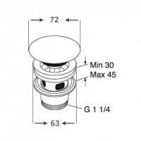 68080001/68350001  Донний клапан білий (1 сорт) VILLEROY  BOCH