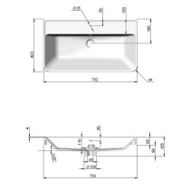 32226 Тумба Америна (кашемір) з умивальником Deep 75 см (консольна) (1 сорт) Аква Родос фото 8