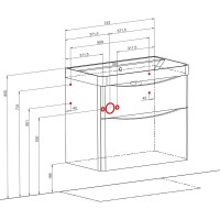 32226 Тумба Америна (кашемір) з умивальником Deep 75 см (консольна) (1 сорт) Аква Родос фото 7