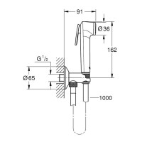 26358000 Tempesta Комплект для гігієнічного душу: ручний душ з клавішею, тримач з вентилем, душовий  Grohe фото 1