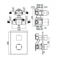 LEQ518NO/M  LIGHT Змішувач для душу термостатичний прихованого монтажу, чорний мат. (1 сорт) Paffoni фото 1