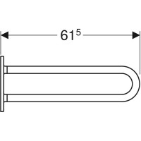 L60301000 LEHNEN Поручень настінний дугообразний, нерухомий 60см, нержавіюча сталь (1 сорт) KOLO фото 2