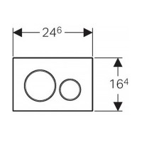 115.882.14.1 Sigma20 round Клавіша змиву, подвійний змив, легкоочисна поверхня, чорний мат/хром глян Geberit фото 1