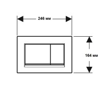 115.883.KH.1 Sigma20 square клавіша змиву, декор. смужки хром мат, панель та клавіши хром глянець (1 Geberit фото 2