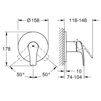 24042003 Змішувач д/душу, наружна частина (1 сорт) Grohe фото 4