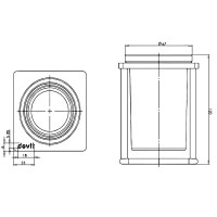 7010120B UP Стакан окремостоячий, чорний матовий (1 сорт) Devit фото 1