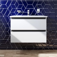 M85-FHX0802-WC0802WG38 X-Joy, База з раковиною, підвісна, 80 см, 2 ящика, білий глянець (1 сорт) AM.PM фото 3