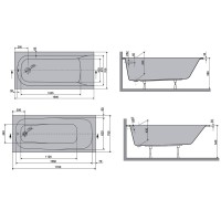 HAR16070 Harmony Ванна 160x70 см + ніжки, біла (1 сорт) Devit фото 1