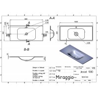 Раковина JESSEL 1000 врізний, колір білий, покриття глянець (1 сорт) MIRAGGIO фото 1