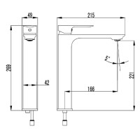 5040020 QUADRA Високий змішувач для раковини, хром (1 сорт) Devit фото 1
