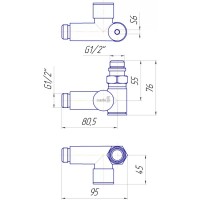 4.0.0501.56.BP Кран кутовий під ТЕН, Чорний мат (4.0.0500.55.BM) (1 сорт) Mario фото 1