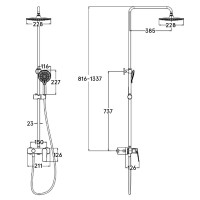 5070070 ACQUA Душова система зі змішувачем д/душу, хром (1 сорт) Devit фото 1
