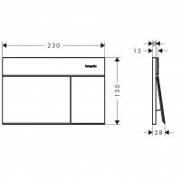 66003670 HG Змивна клавіша  iFrame Element E, matt black (1 сорт) HANSGROHE фото 2