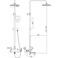 3360SP Hotel Line Душова система, хром (1 сорт) Devit