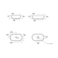 5343 30 Nolita Раковина на стільницю 60*40, білий матовий (1 сорт) Kerasan фото 1