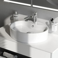 MFAWCC20561WG Func Раковина накладна, овал з базою під змішувач., 56 см, колір білий глянець ( (1 со AM.PM фото 4