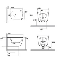 5125 01 Tribeca Біде підвісне з 1 отв. під змішувач в комплекті із шумоізоляцією та кріпленням WB9N, Kerasan фото 5