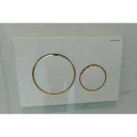 115.882.KK.1 Sigma20 round Клавіша з подвійним змивом, білий/позолота/білий (1 сорт) Geberit фото 2