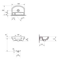 K667-107 ARTECO Умивальник меблевий меблевий 40 правосторонній (плівка) (1 сорт) MITO фото 3