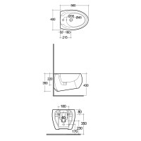CLOBD2101504A Cloud Біде підвісне, колір чорний матовий (1 сорт) RAK Ceramics фото 2