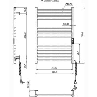 6.1.0302.06.WM Рушникосушка ел. HF Greenwich 770х530 білий мат, в комплекті з прих.підкл (1 сорт) Hygge Family фото 4