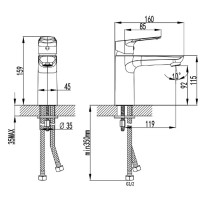 10210011 TOPIC 2.0 Змішувач для раковини, хром (1 сорт) Devit фото 1