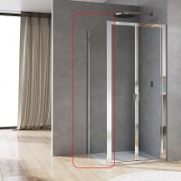 D20F10904007 Arelia Бічна стінка в 90°, 900мм, скло прозоре, проф.срібний полір. (1 сорт) Ronal фото 1