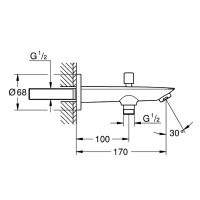13425001 BauCosmopolitan Вилив для ванни з перемикачем (1 сорт) Grohe фото 1