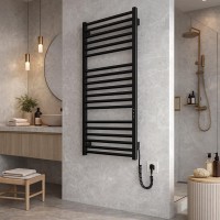 6.1.0404.06.BM Рушникосушка ел. HF Derby 1170х530 чорний мат, в комплекті з прих.підкл (1 сорт) Hygge Family фото 6