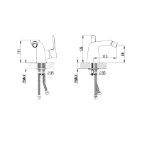 44316130 OPTIMA Змішувач д/біде з дон. клап. 01011100, хром (1 сорт) Devit фото 1