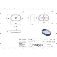 Раковина Sorrento 550х351 накладний, колір білий, покриття глянець (1 сорт) MIRAGGIO фото 5