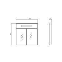 3851 НІКА Дзеркальна шафка-75, з підсв., біла (1 сорт) Аква Родос фото 4