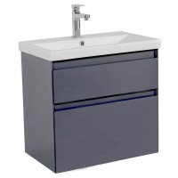 11278 ЕЛІТ Тумба підвісна з раковиною-70 Elite, графіт глянцевий (1 сорт) Аква Родос