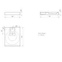 KICLAGRSIF/00 Claro Grande Раковина на пральну машину, з литого (штучного) каменю 60х75 з мильницею  PAA фото 3