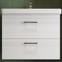 454080W Urbanis Тумба 80 см з раковиною та чорними ручками, біла (1 сорт) Devit фото 8