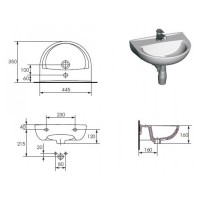 PRESIDENT Раковина-45 отв.центр (1 сорт) CERSANIT-С Україна фото 3