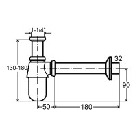 366681 Сифон д/раковини, хром (1 сорт) Viega фото 2