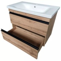 753080O FRAME Тумба натуральний дуб 80см з раковиною та сифоном (1 сорт) Devit фото 3